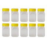 Plastic Honey Jars with Lids, Square, 500g, 10 Pack
