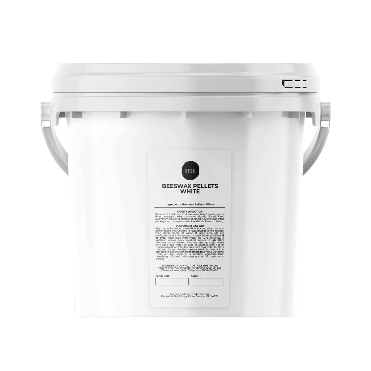 Orku White Beeswax Pellets, BP Grade, 3kg Tub