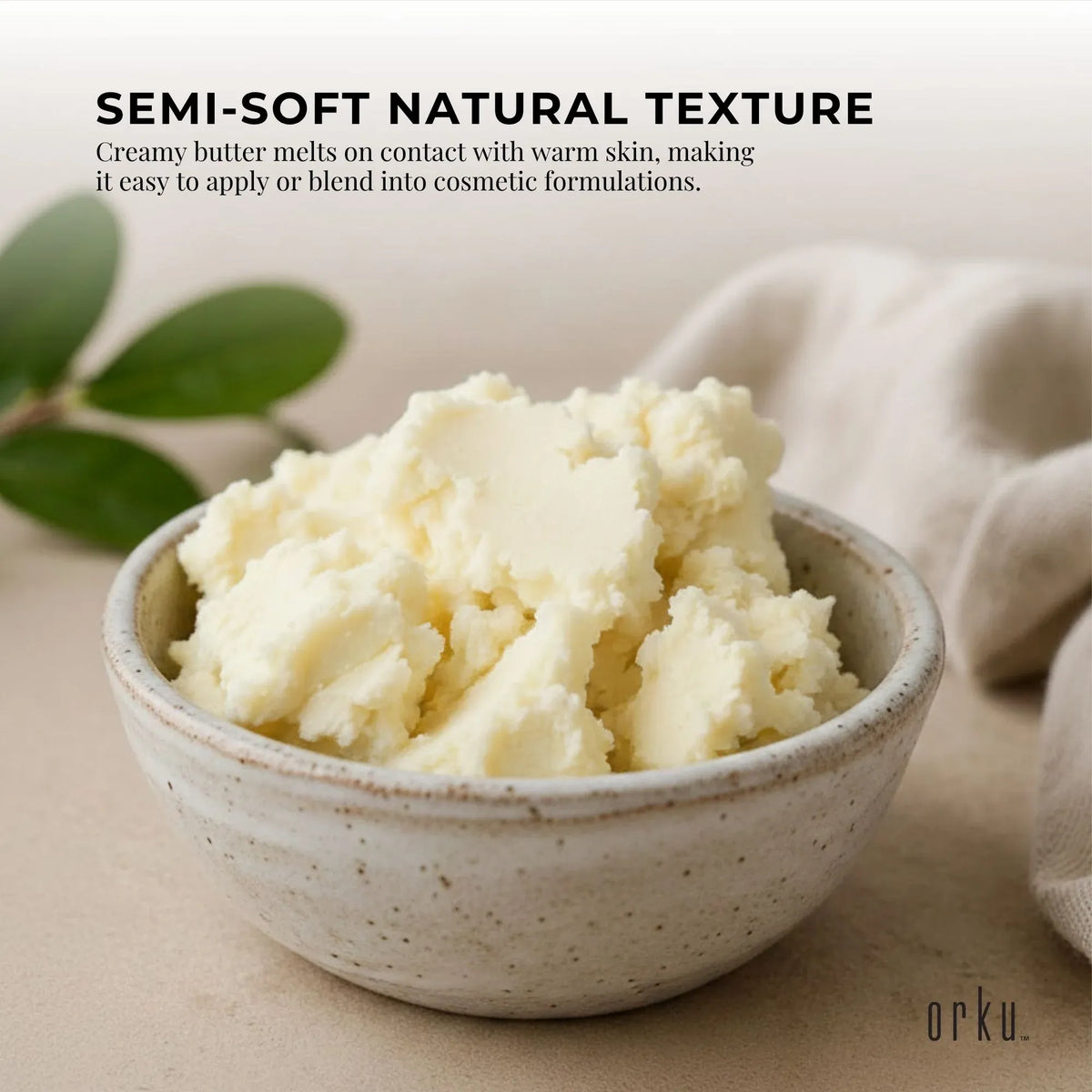 Orku Organic Unrefined Shea Butter, Raw Chunks, 3kg Tub