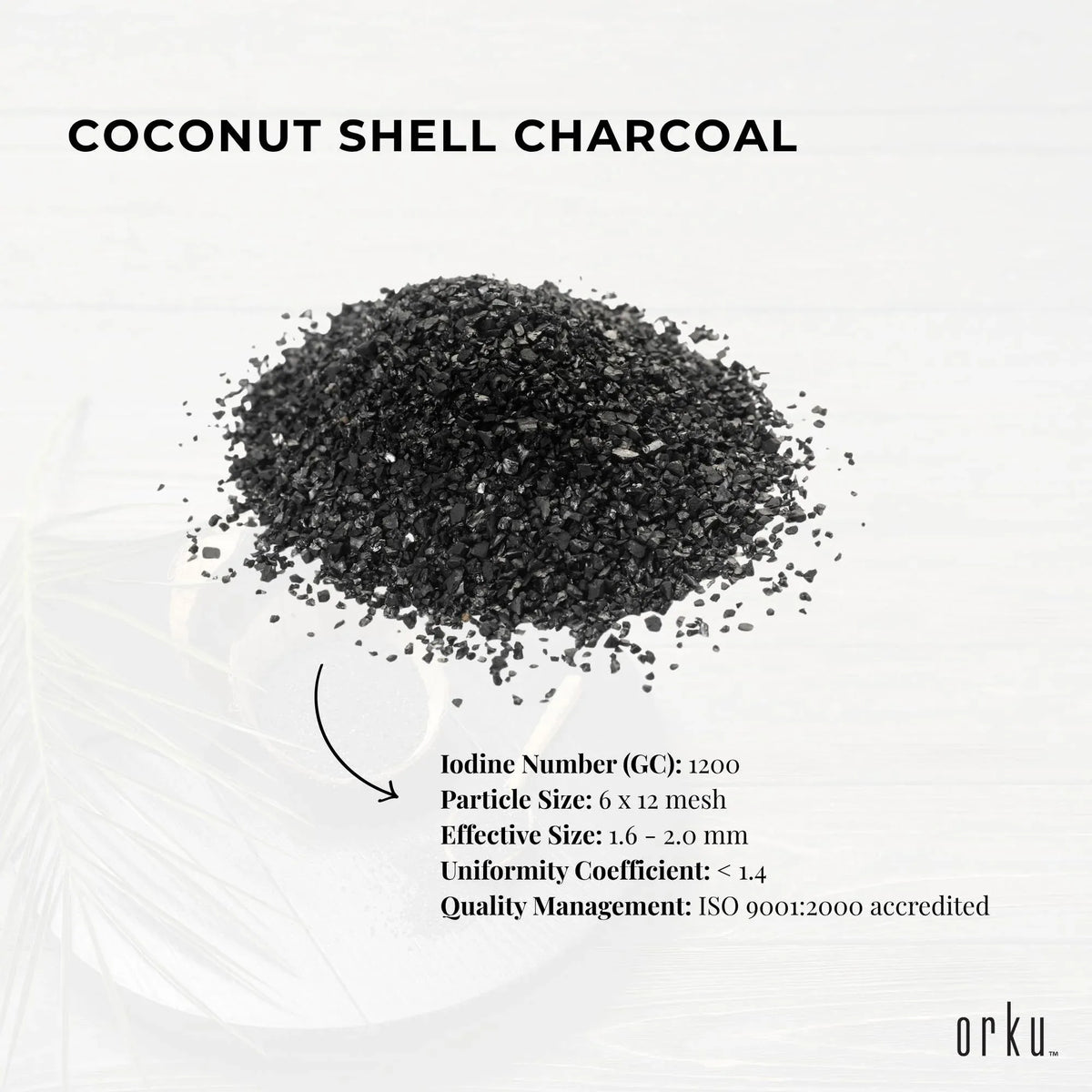 Orku Granular Activated Carbon (GAC), Coconut Shell Filter Media, 1kg