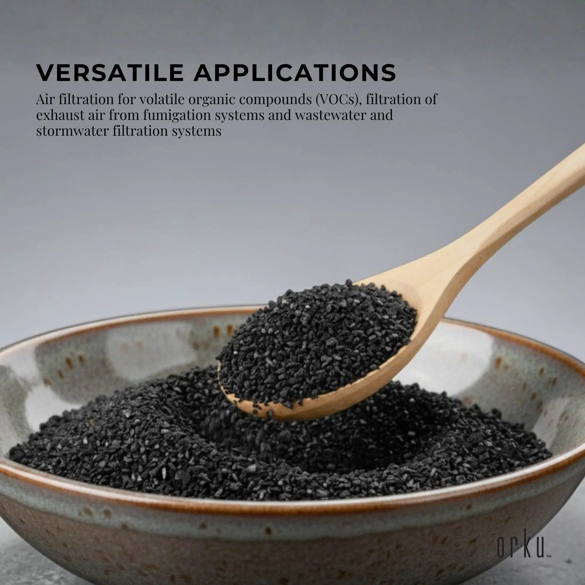 Orku Granular Activated Carbon (GAC), Coconut Shell Filter Media, 2kg