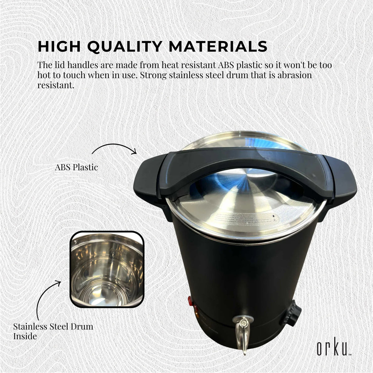 Orku Candle Wax Heater with Tap, 10L, Black