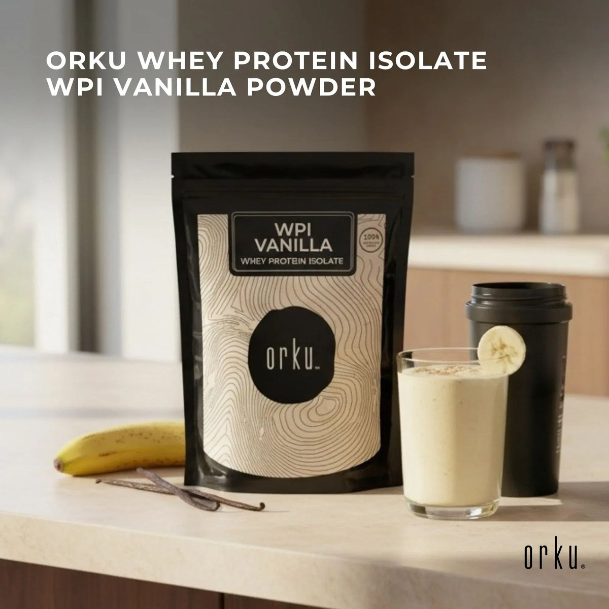 Orku Whey Protein Isolate, Vanilla, 2kg