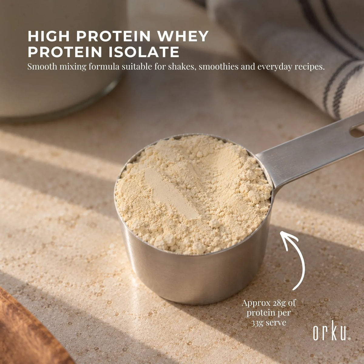 Orku Whey Protein Isolate, Vanilla, 2kg