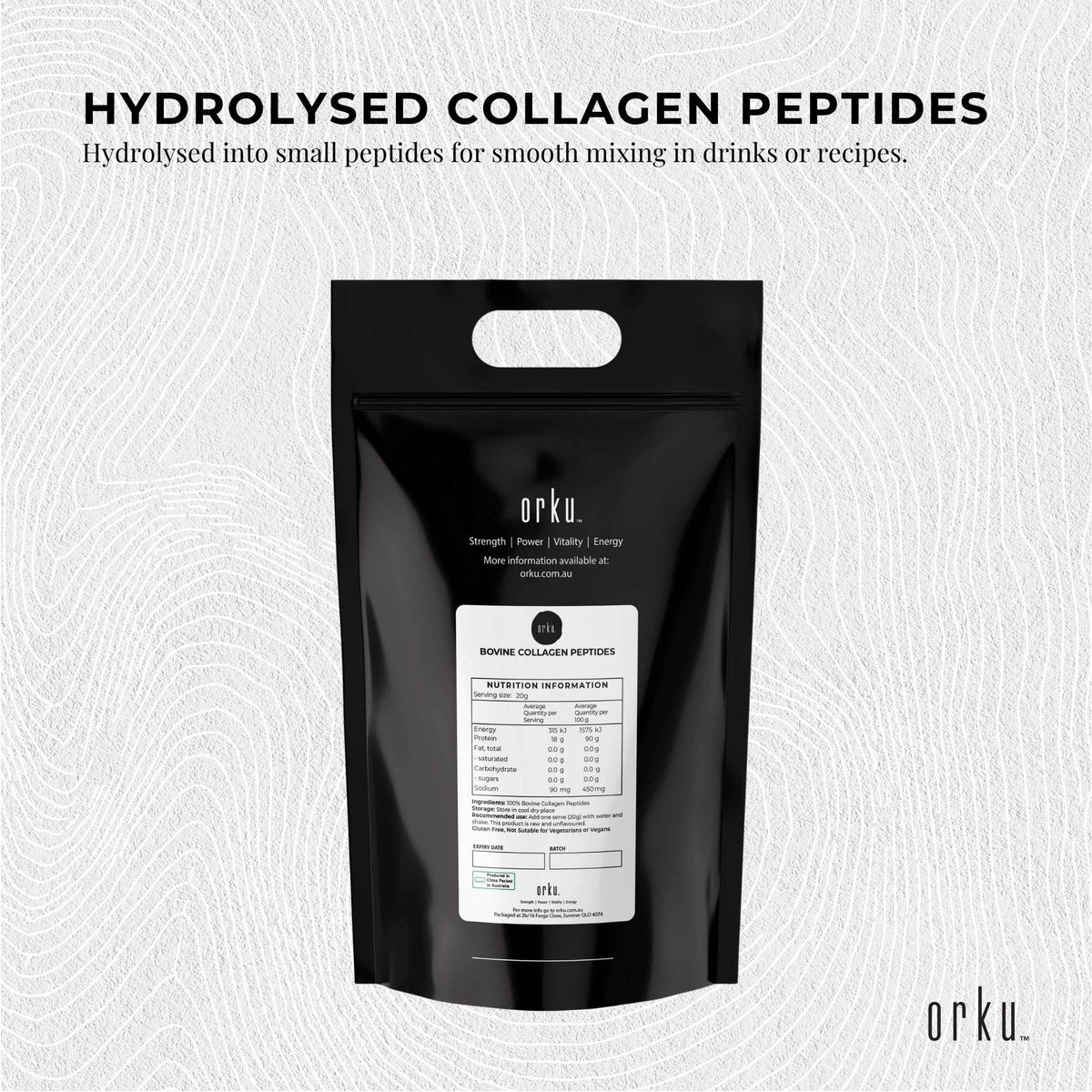 Orku Bovine Collagen Peptides, Unflavoured, 5kg