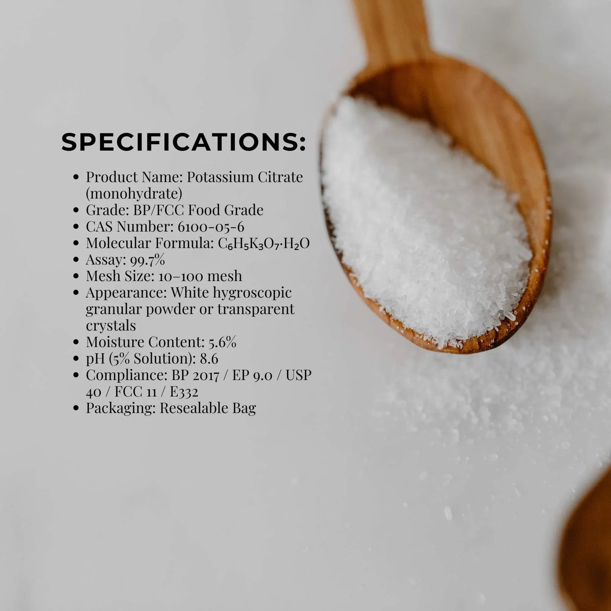 Orku Potassium Citrate, Food Grade E332 Granules, 10kg