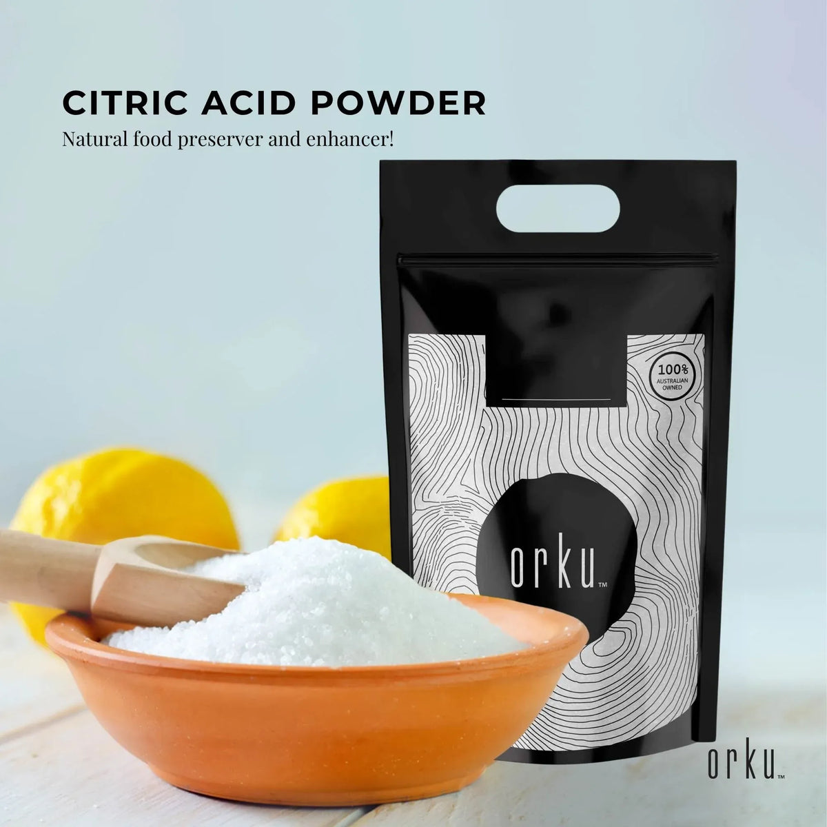 Orku Citric Acid, Food Grade, 5kg Bag