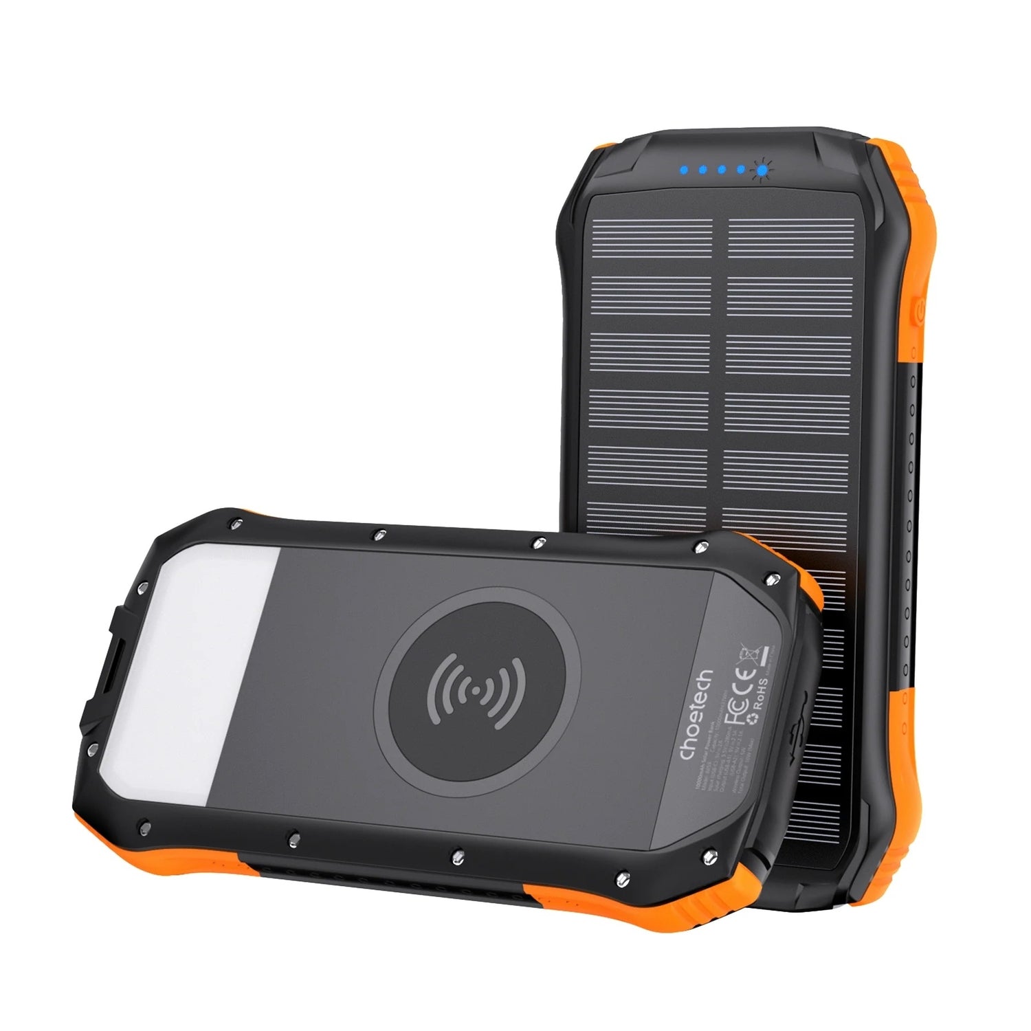 20,000mAh Solar Power Bank – Wireless Charging, USB-C & LED Emergency Light