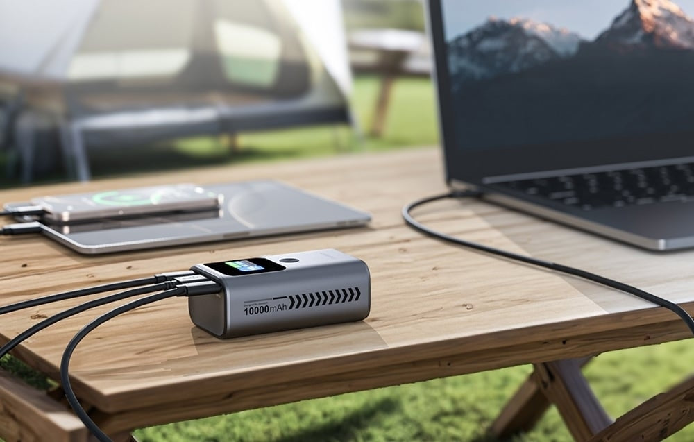 Choetech 10000mAh Power Bank, 30W PD, 3 Ports & TFT Display