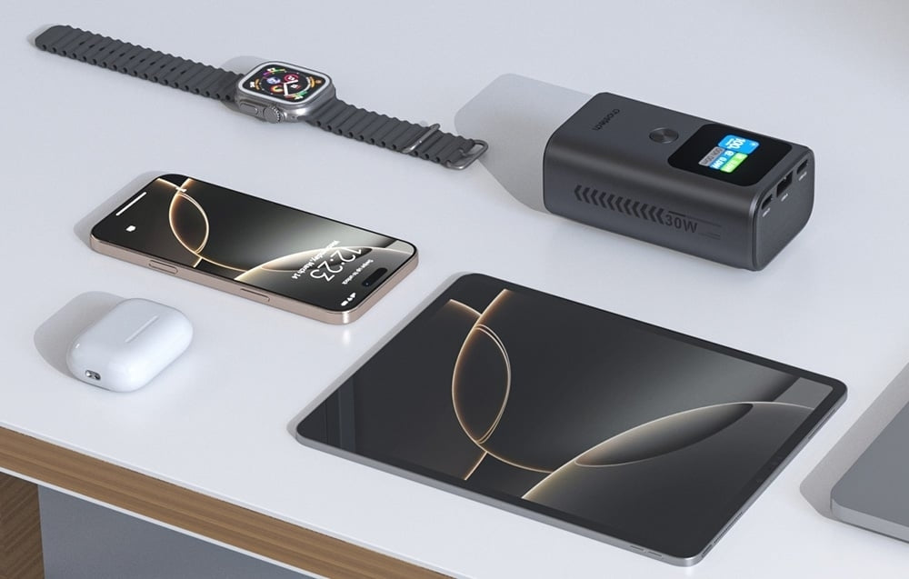 Choetech 10000mAh Power Bank, 30W PD, 3 Ports & TFT Display