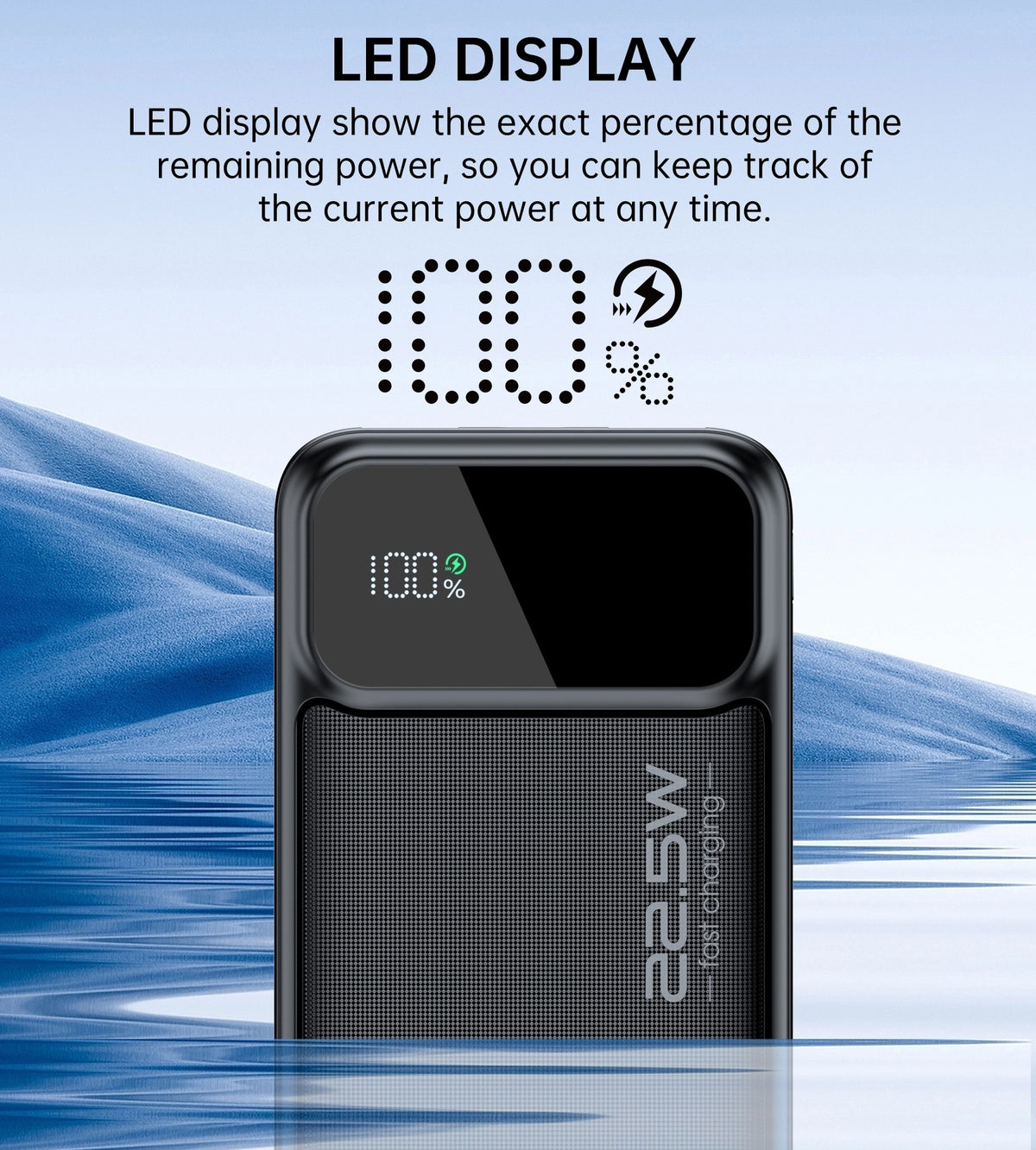 CHOETECH B730 30000mAh Power Bank, 22.5W Fast Charging, Digital Display