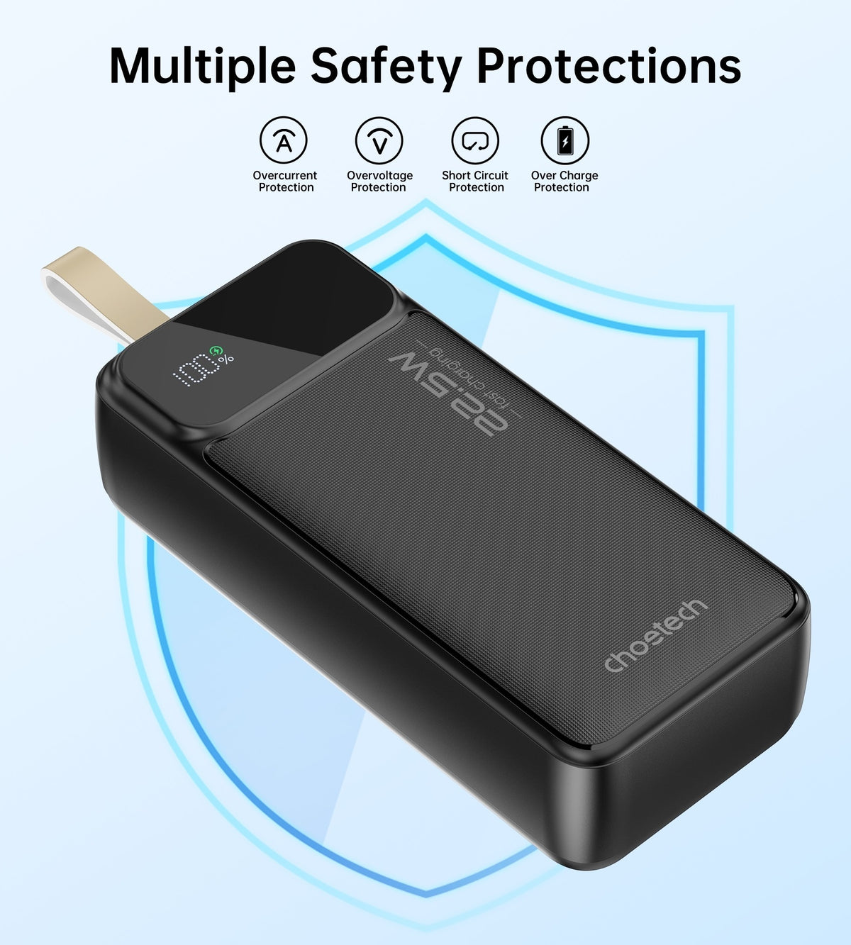 CHOETECH B731 40000mAh Power Bank, 22.5W Fast Charging, Digital Display