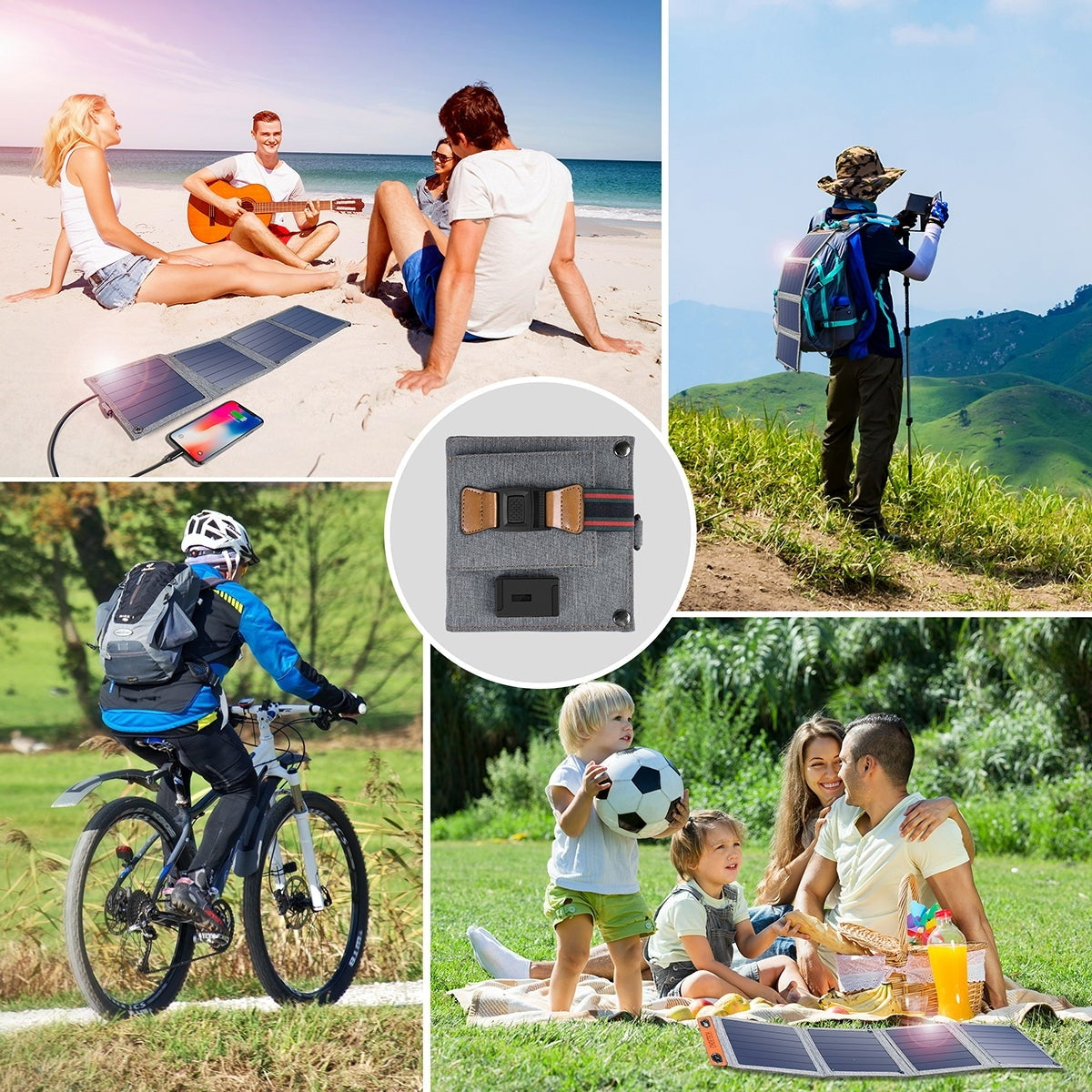CHOETECH 14W Foldable Solar USB Charger – Portable Emergency Power
