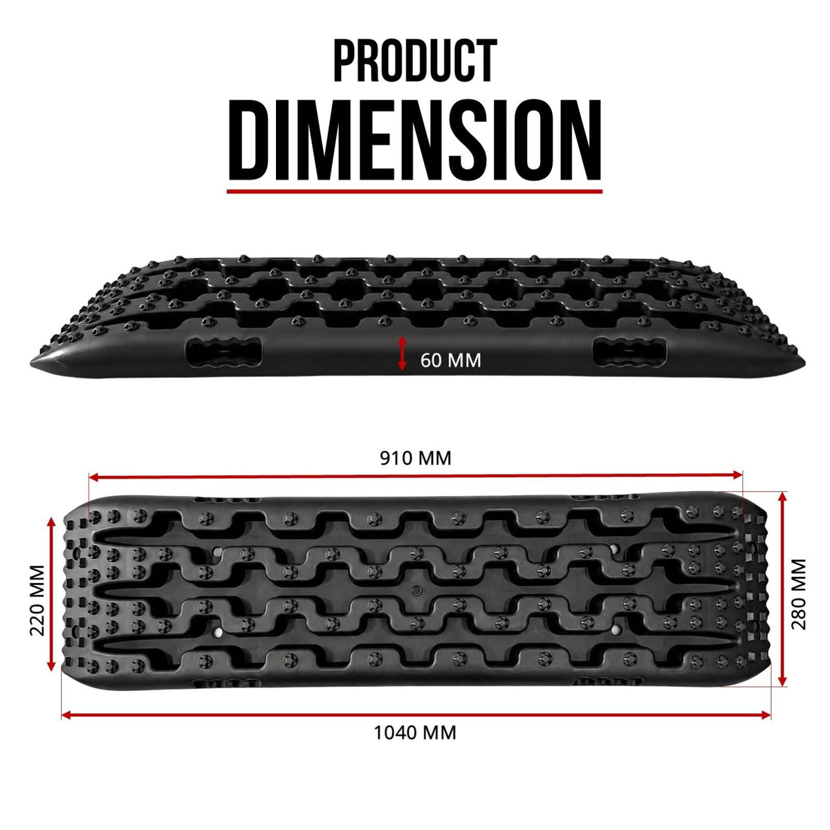 Fiernero Recovery Tracks, 10 Tonne Rated, 1 Pair, Black