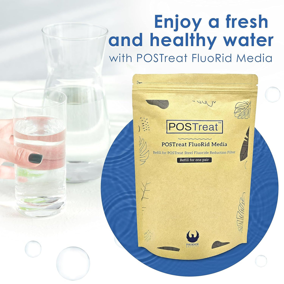 POSTreat FluoRid Fluoride Filter Media Refill, 2 Pack