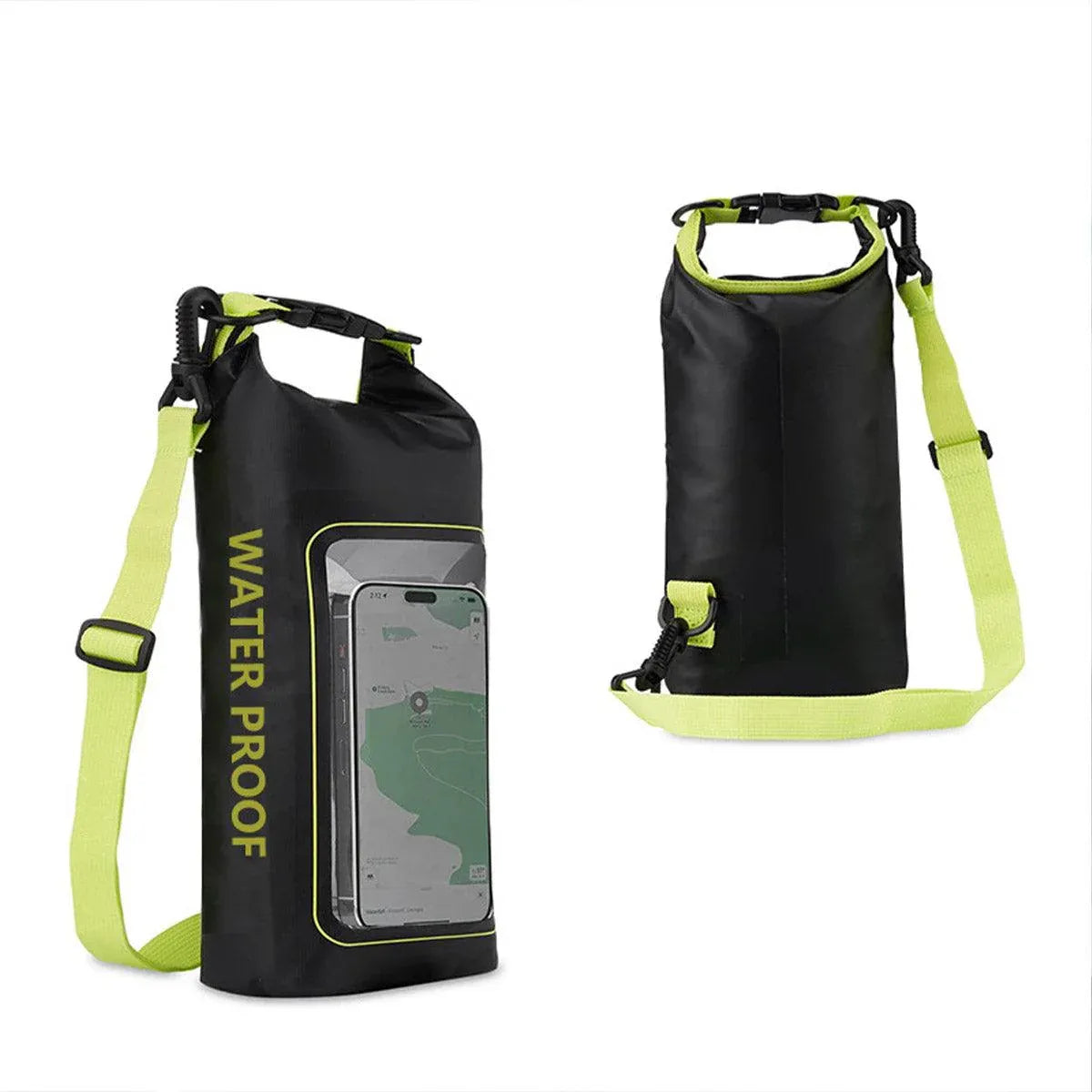 IPX6 Waterproof Crossbody Phone Bag, Black/Green