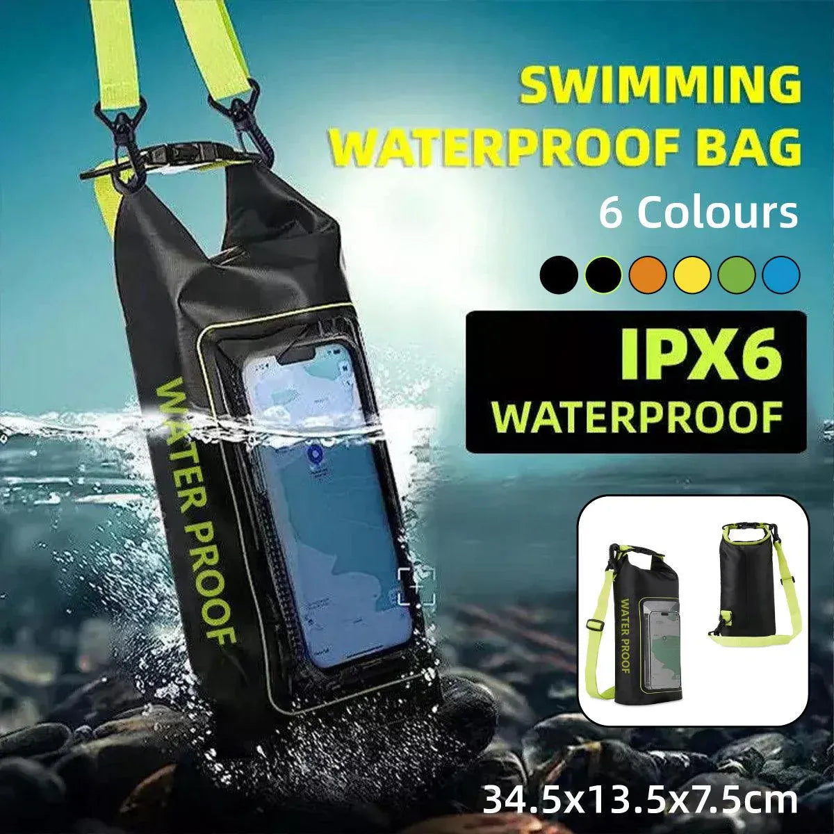 IPX6 Waterproof Crossbody Phone Bag, Orange