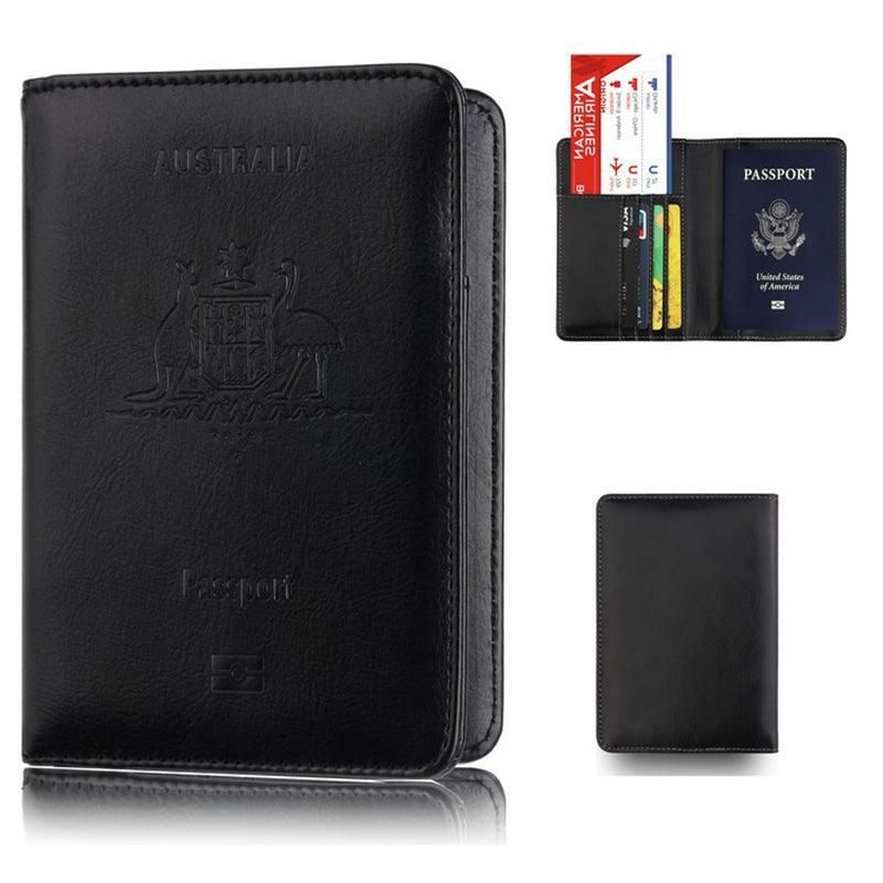RFID Blocking Passport Holder, Slim Travel Wallet, Blue