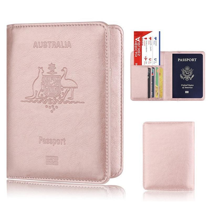 RFID Blocking Passport Holder, Slim Travel Wallet, Blue