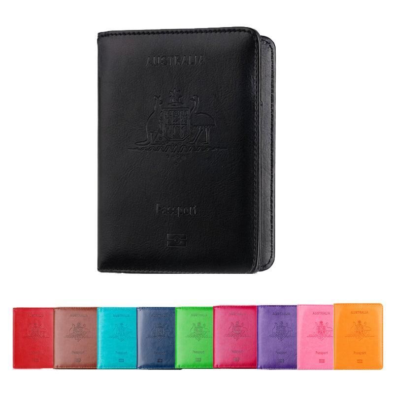RFID Blocking Passport Holder, Slim Travel Wallet, Light Blue