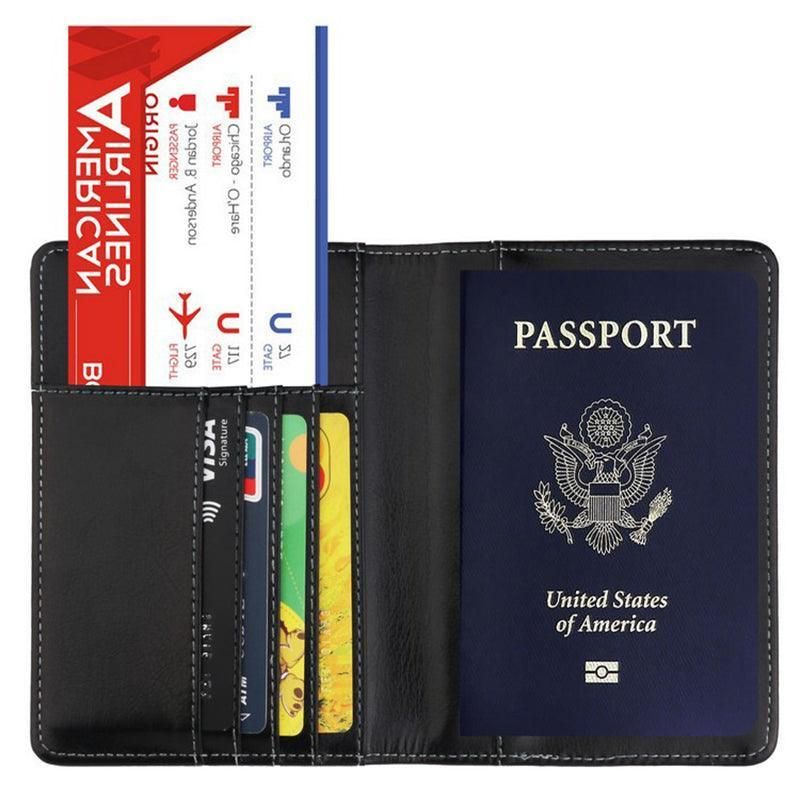 RFID Blocking Passport Holder, Slim Travel Wallet, Light Blue