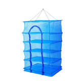 Hanging Mesh Food Drying Net, 5 Tiers, 50 x 50 x 100cm, Blue