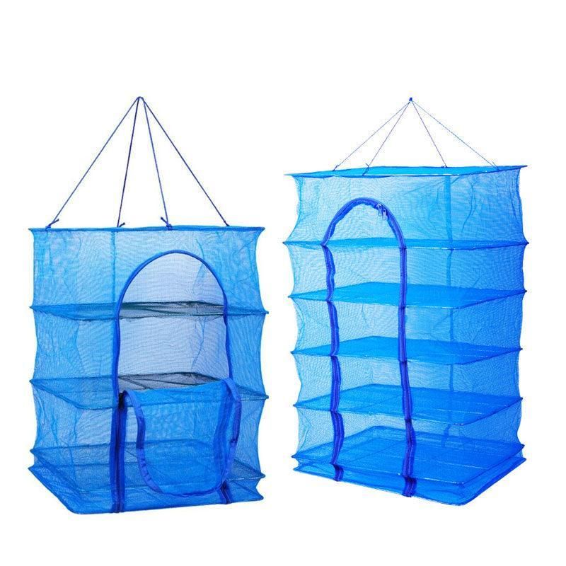 Hanging Mesh Food Drying Net, 5 Tiers, 50 x 50 x 100cm, Blue