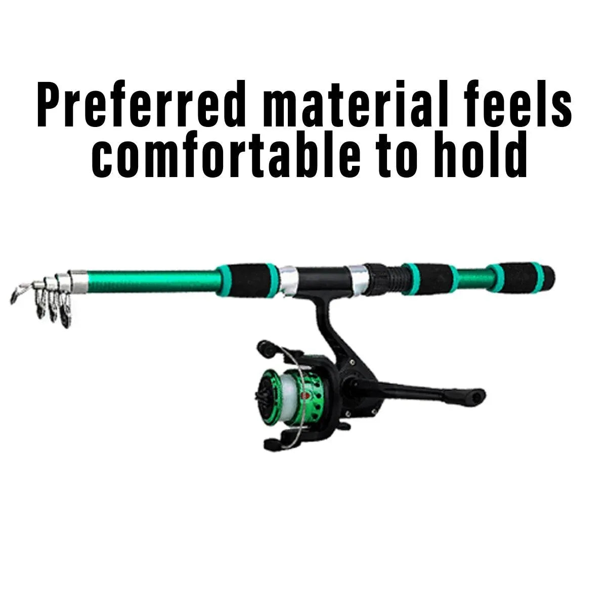 Ultra Short Pocket Fishing Rod Full Set, Green