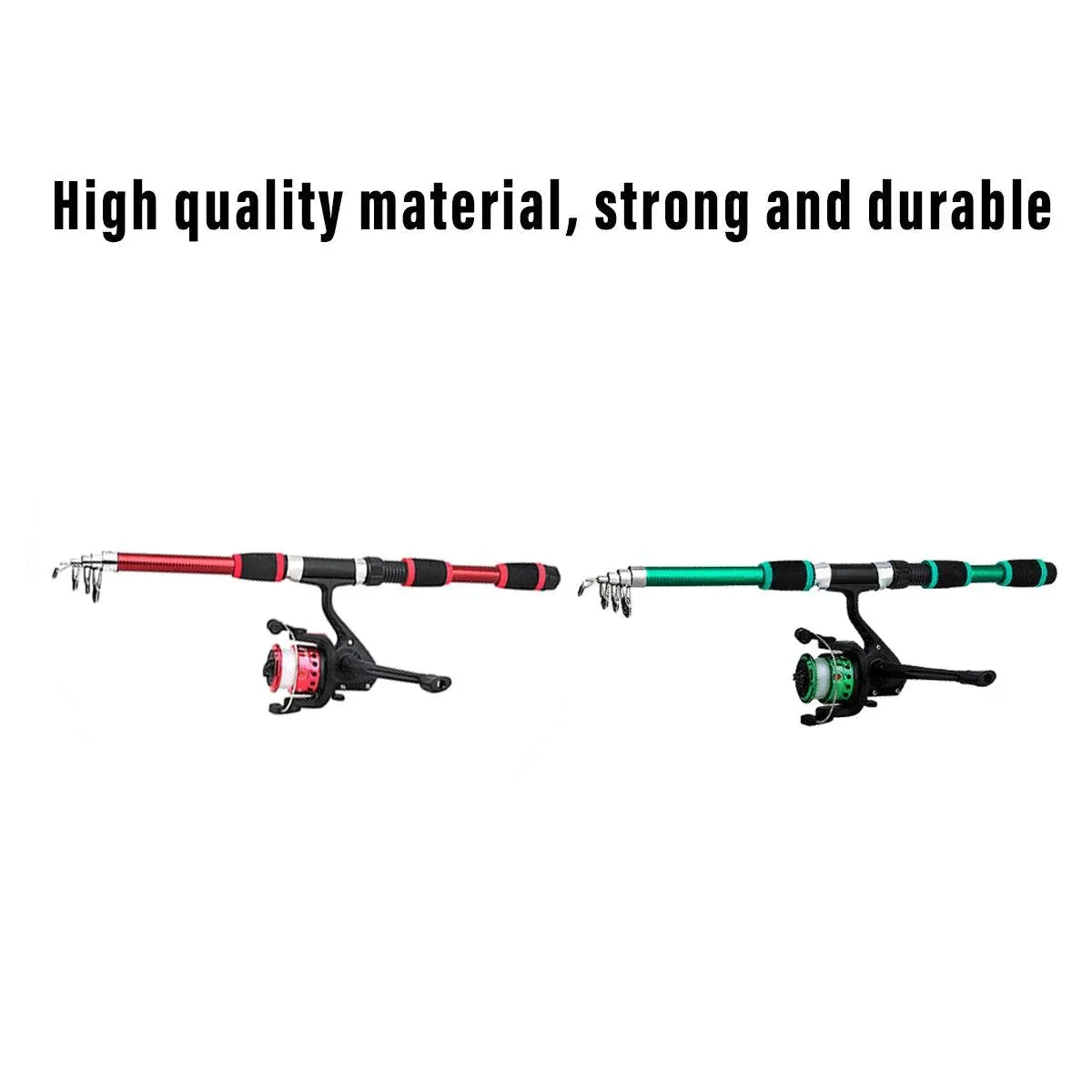 Ultra Short Pocket Fishing Rod Full Set, Red
