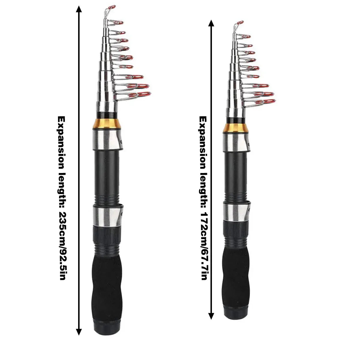 Portable Mini Travel Fishing Rod, Black