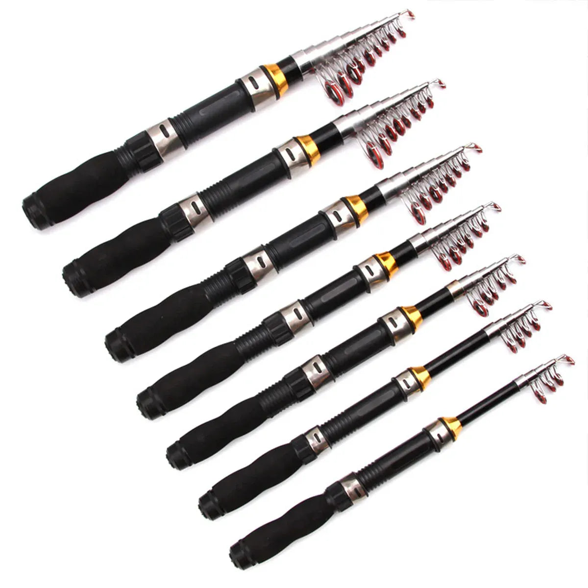Portable Mini Travel Fishing Rod, Black