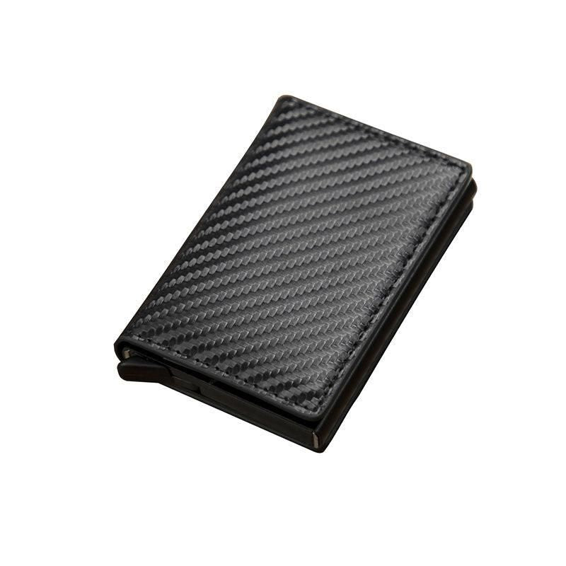 RFID Pop-Up Card Wallet with Money Clip, Aluminium Card Case, Carbon Fibre