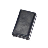 RFID Pop-Up Card Wallet with Money Clip, Aluminium Card Case, Dark Blue