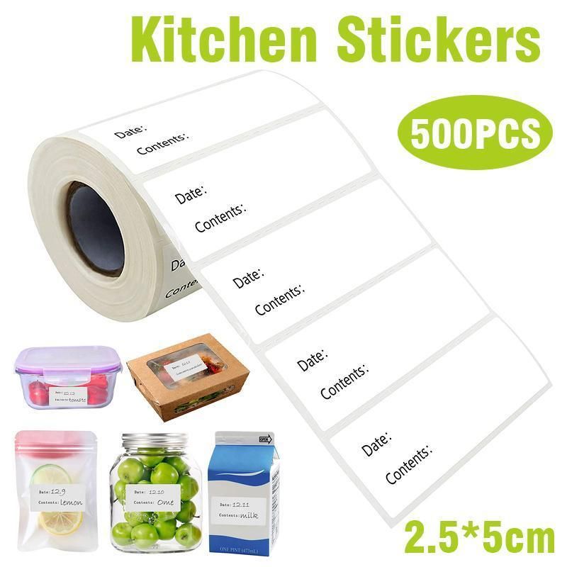 Freezer & Pantry Date Labels, Removable, 2.5 x 5cm, 500 Roll