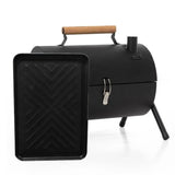 Grillz Portable Charcoal BBQ Grill and Smoker, Black