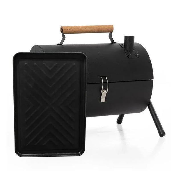 Grillz Portable Charcoal BBQ Grill and Smoker, Black