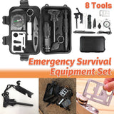 Emergency Survival Tool Kit, 10-Piece, Black Case