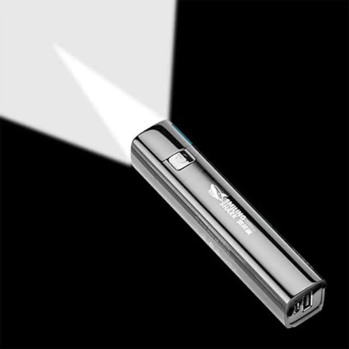 Mini LED USB Rechargeable Torch with Power Bank Function, 350 Lumens, Black