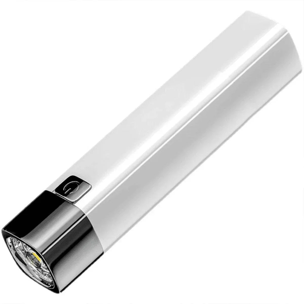 Mini LED USB Rechargeable Torch with Power Bank Function, 350 Lumens, White