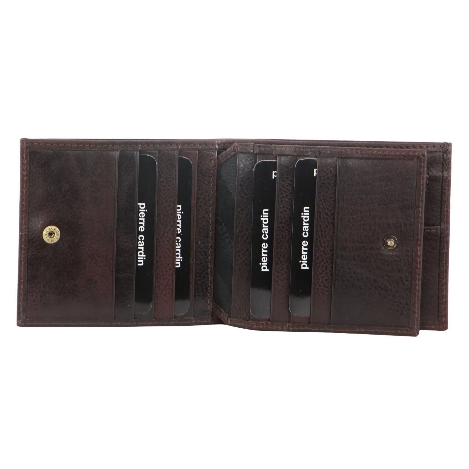 Pierre Cardin Mens Leather Tri Fold Wallet w/ RFID Protection - Brown