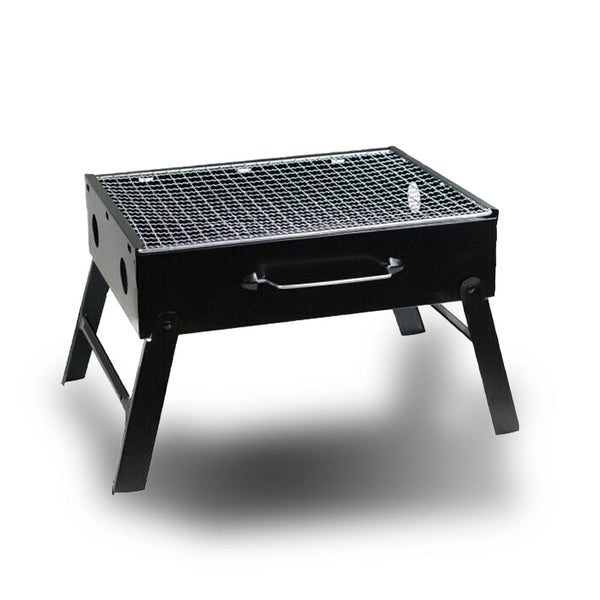 Foldable Hibachi Charcoal BBQ Grill, Flat-Pack, Black