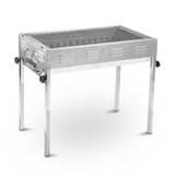 Portable Charcoal BBQ Grill Set, Stainless Steel, Large