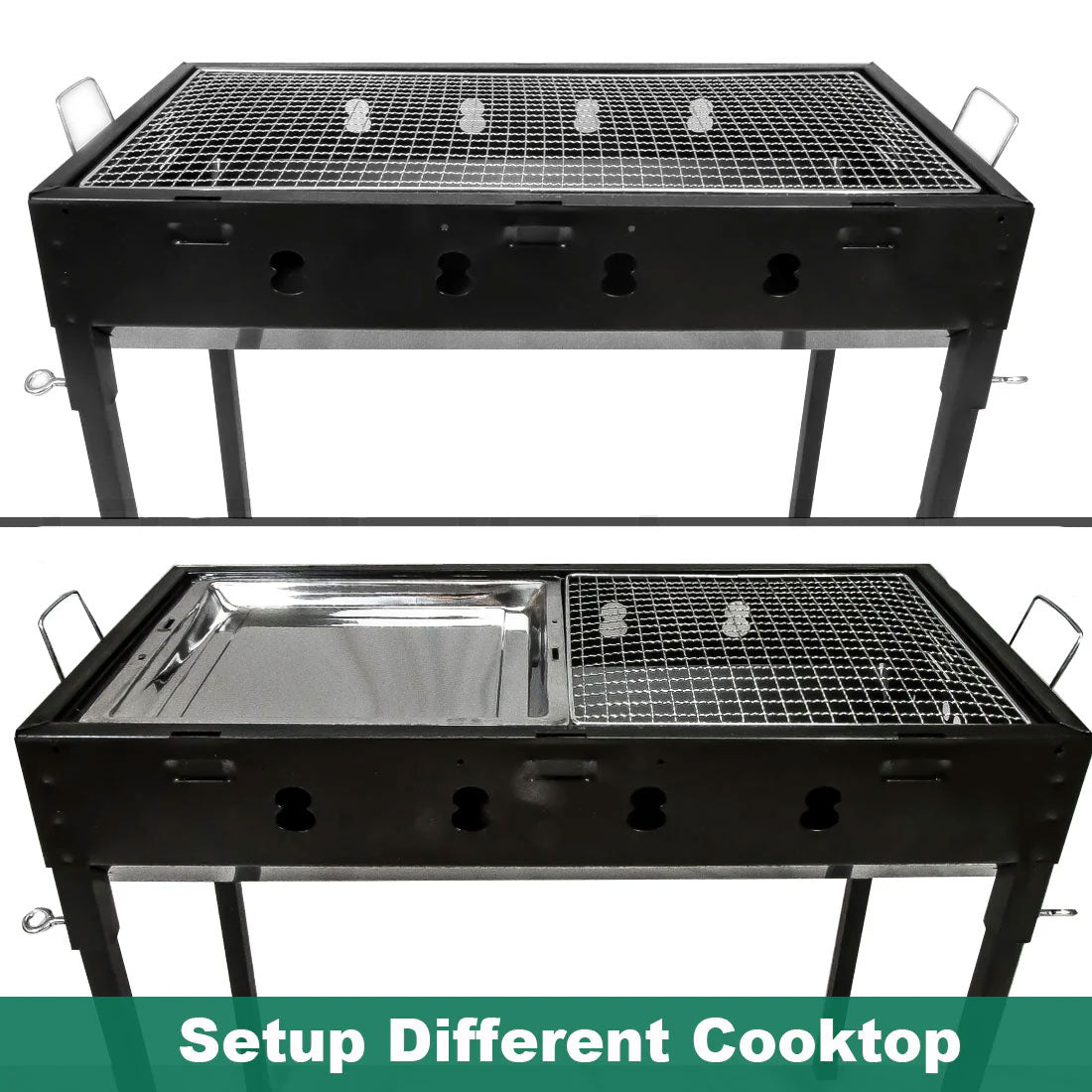 Large Portable Charcoal BBQ Grill Set, Japanese Style