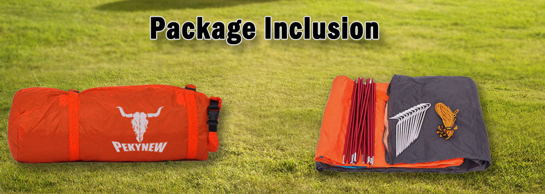 2 Person Lightweight Hiking Tent, Dual Door with Aluminium Poles, Orange