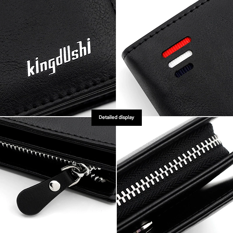 Dark Brown Men's RFID Blocking Leather Wallet - Slim and Compact Design