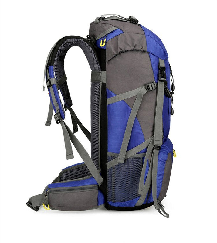 Black 36-55L Outdoor Hiking Backpack - Durable Water Resistant Travel Bag for Trekking, Camping, and Adventure