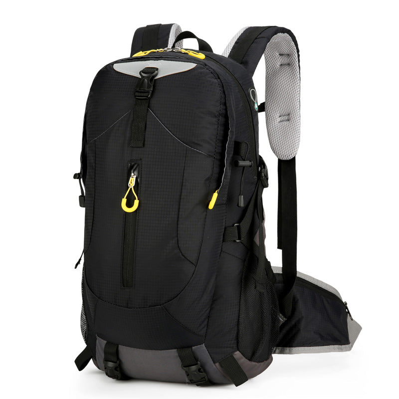 Black Lightweight 30L Hiking Backpack - Water-Resistant