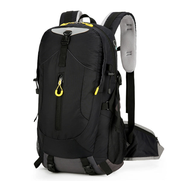 Black Lightweight 30L Hiking Backpack - Water-Resistant