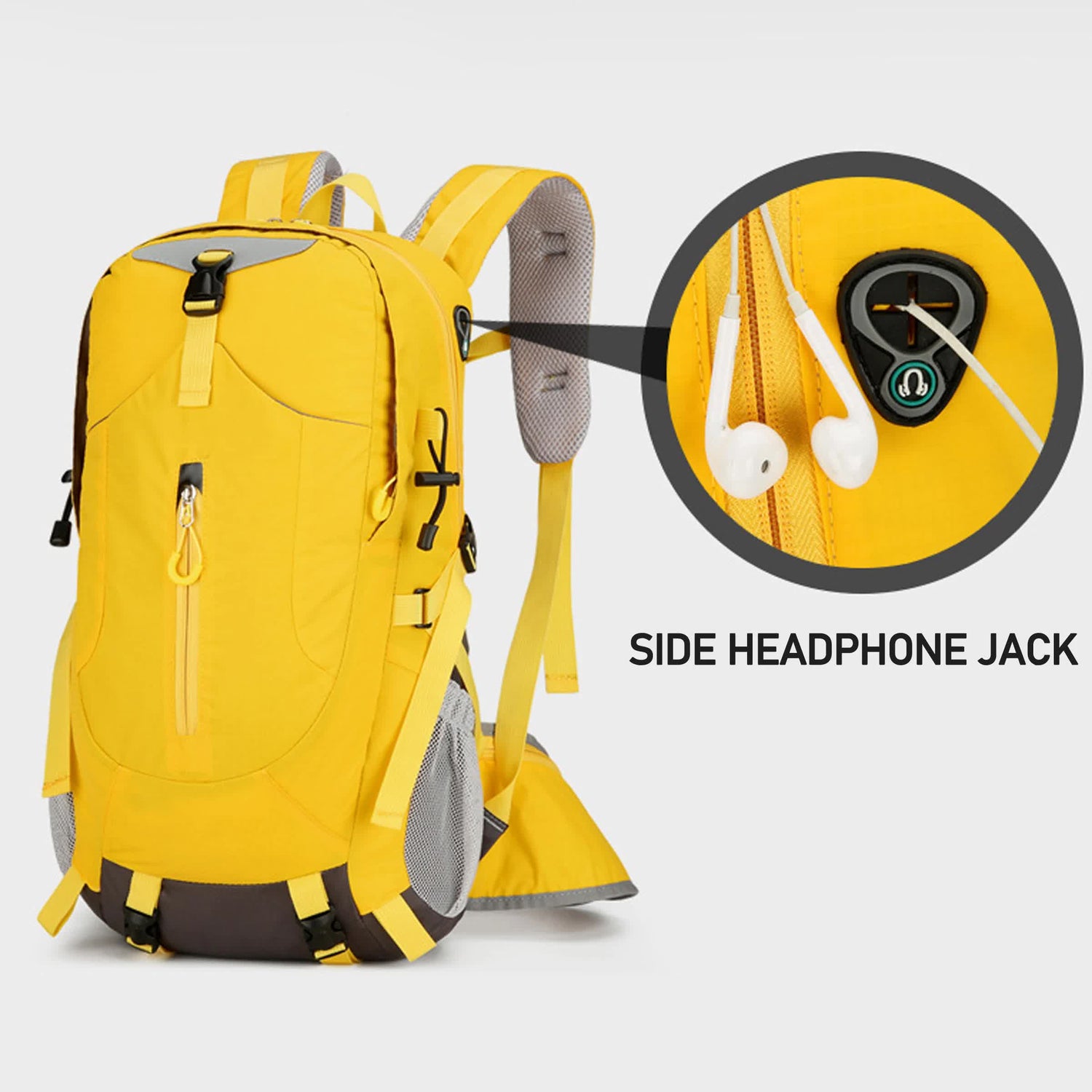 Black Lightweight 30L Hiking Backpack - Water-Resistant