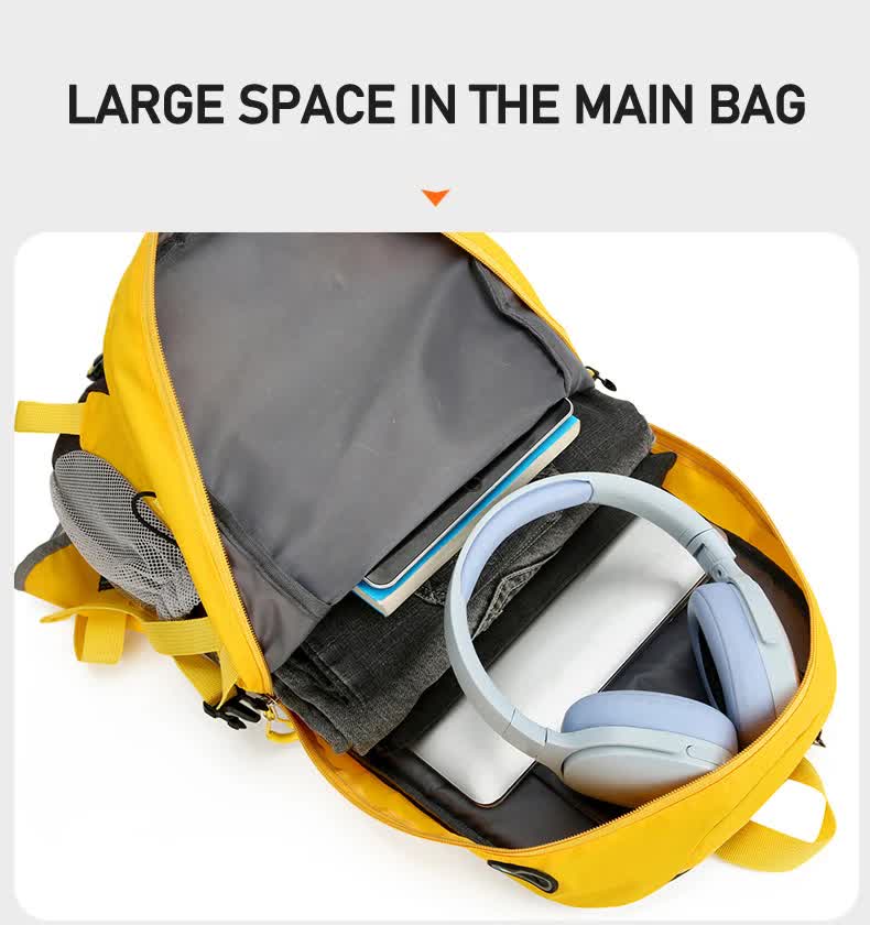 Grey Lightweight 30L Hiking Backpack - Water-Resistant